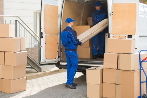 Removal van ready for a local move in Belmont