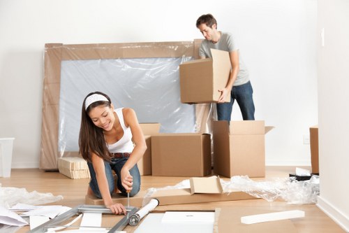 House movers preparing a Belmont home relocation