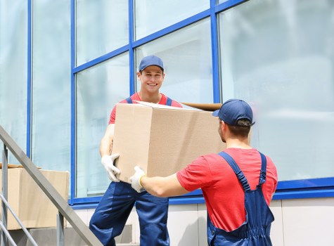 Commercial moving team planning a business relocation in Belmont
