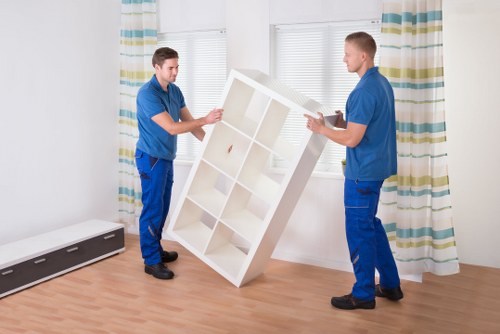 Local moving van team handling access challenges in Belmont